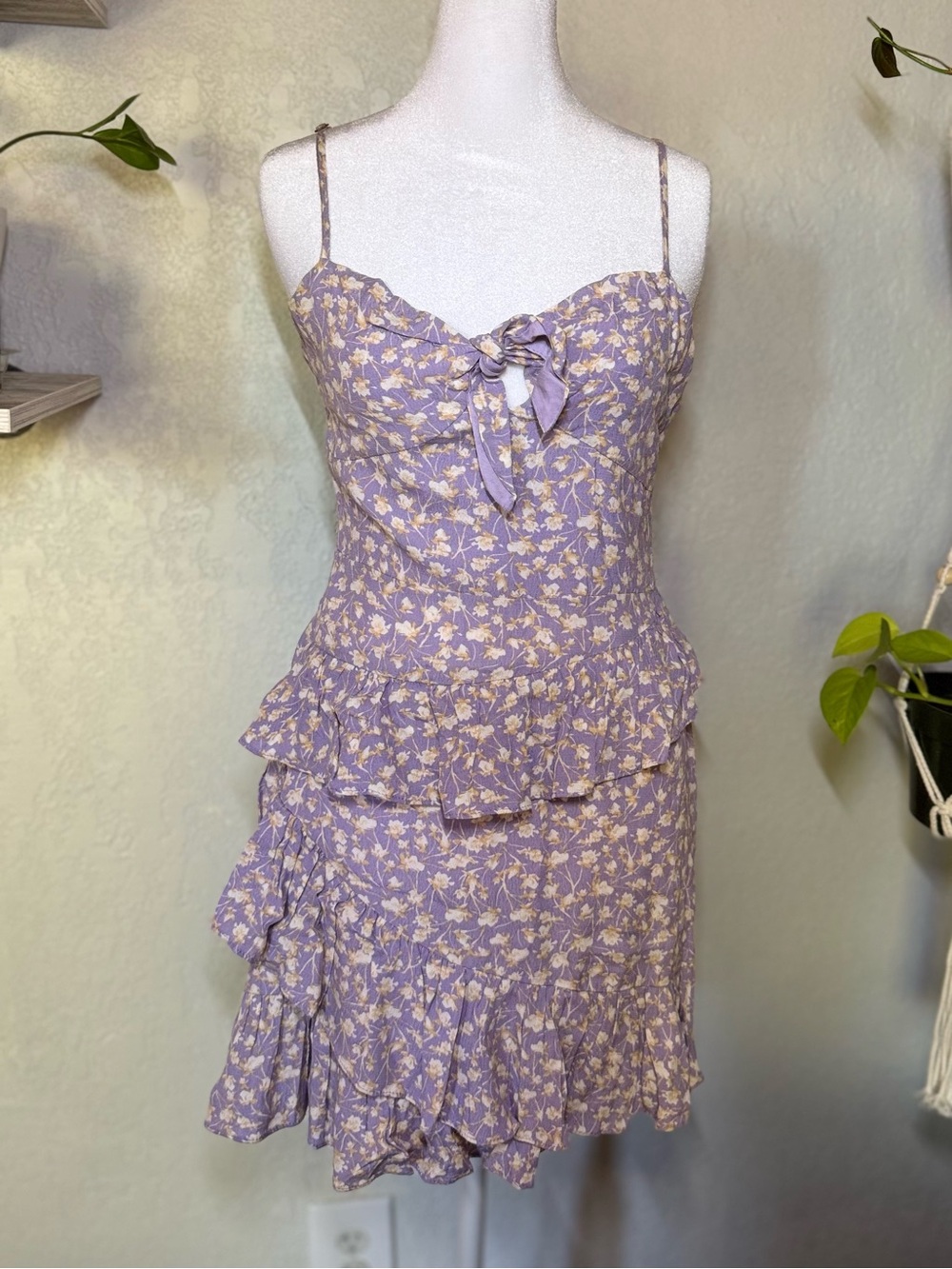 Skylar + Madison Lavender Floral Ruffle Mini Dress